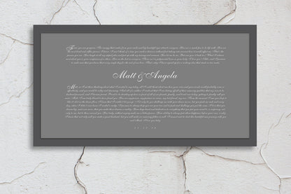 Wedding Vows Canvas, Wedding Vows Framed, Wedding Vows gift, Wall Art, Anniversary Gifts, For husband, for men, gift, for wife, first, paper