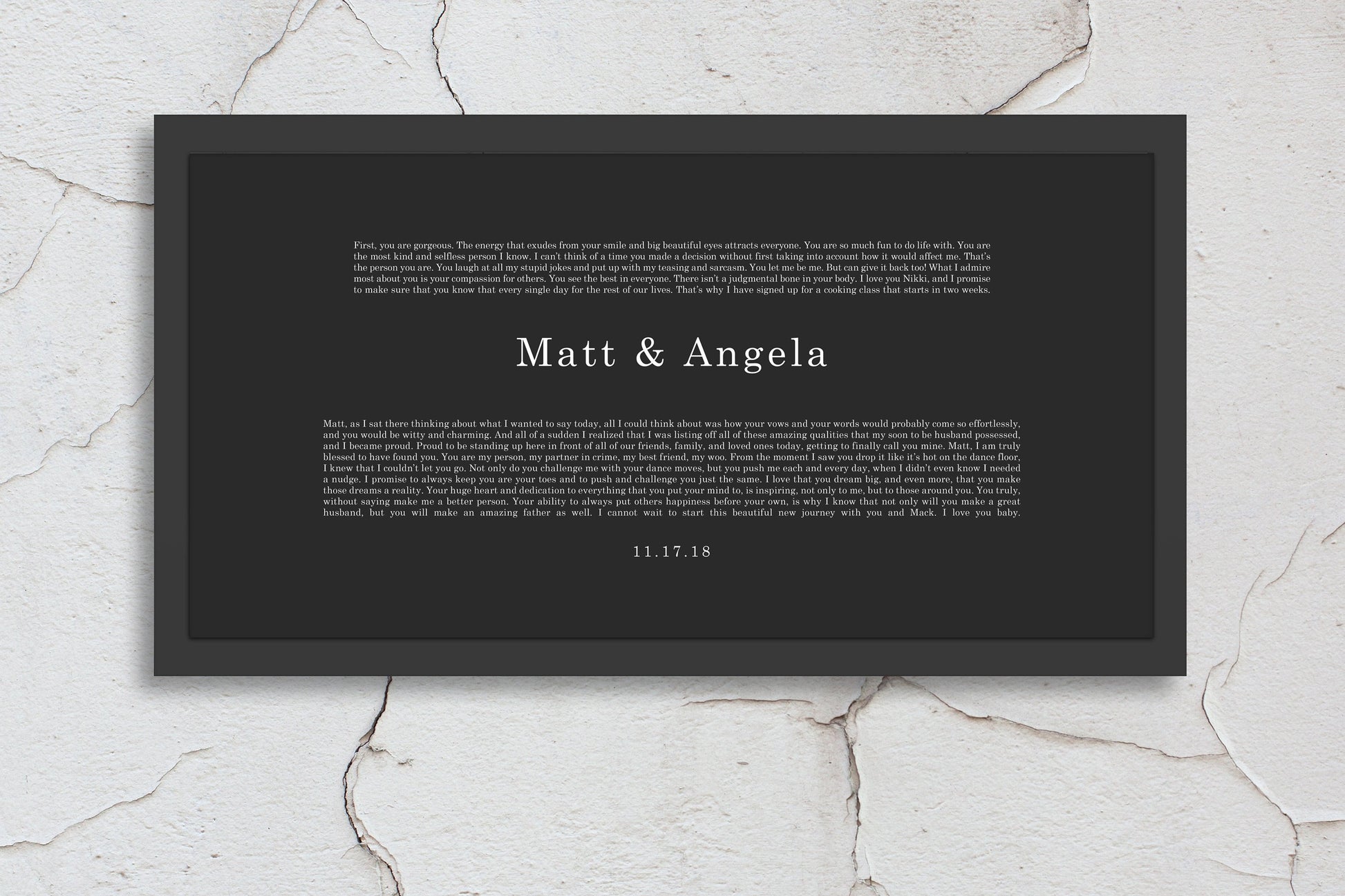 Gift for Husband, Anniversary, Christmas, Gift for Wife, Paper, First Wedding Anniversary Gifts, Wedding Vows Printed, Framed Vows, Gift