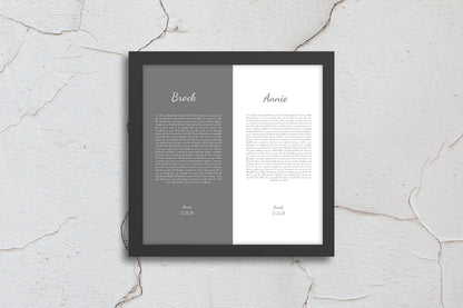 1st Anniversary, wedding vow art, gift, Printed vows, His and Her, Wedding Vow print, Anniversary, for him, for her, for wife, Christmas