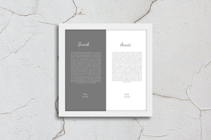 1st Anniversary, wedding vow art, gift, Printed vows, His and Her, Wedding Vow print, Anniversary, for him, for her, for wife, Christmas