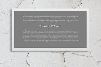 Wedding Vows Canvas, Wedding Vows Framed, Wedding Vows gift, Wall Art, Anniversary Gifts, For husband, for men, gift, for wife, first, paper
