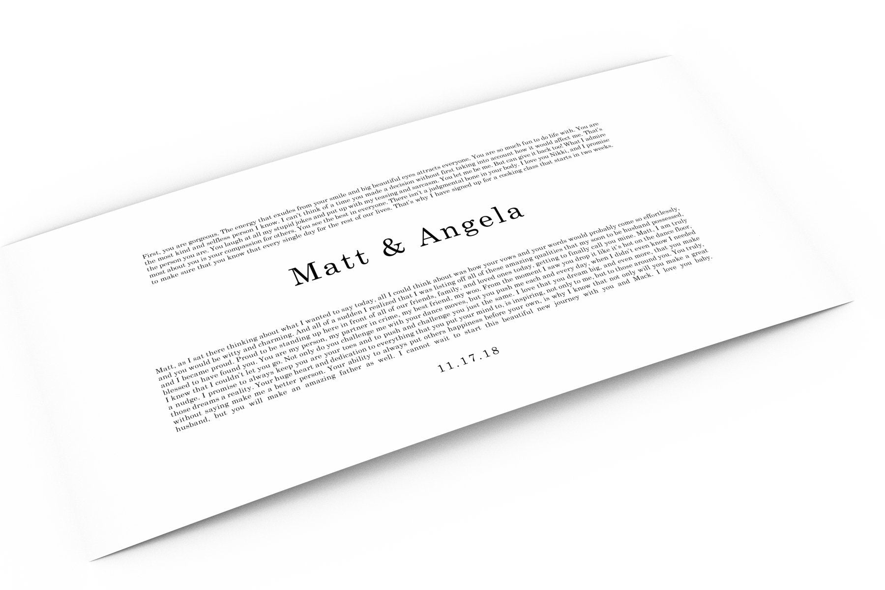 Gift for Wife, Anniversary, Christmas, Gift for Husband, Paper, First Wedding Anniversary Gifts, Wedding Vows Printed, Framed Vows, Gift