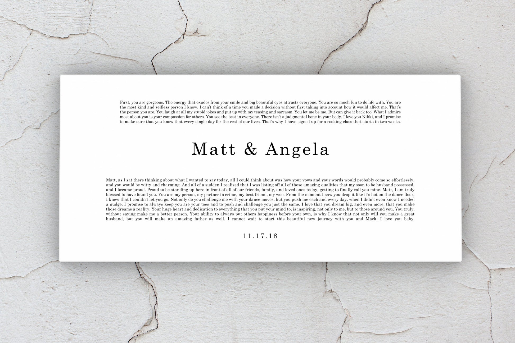 Gift for Wife, Anniversary, Christmas, Gift for Husband, Paper, First Wedding Anniversary Gifts, Wedding Vows Printed, Framed Vows, Gift