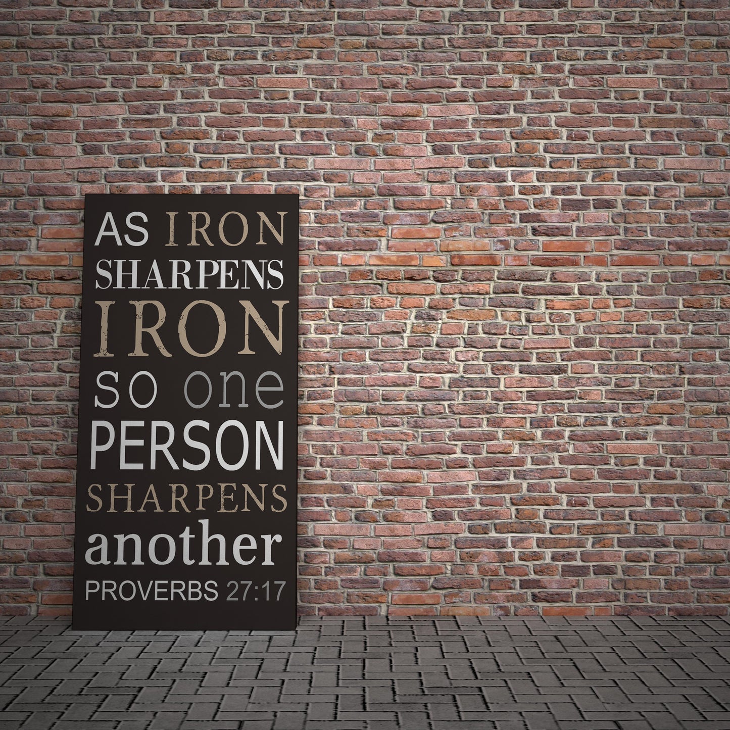 Iron Sharpens Iron, Canvas Sign, Proverbs 27:17 Canvas, Religious Decor, Gift, Pastor, Christan Wall Art, Men's Christian Art, for Friend