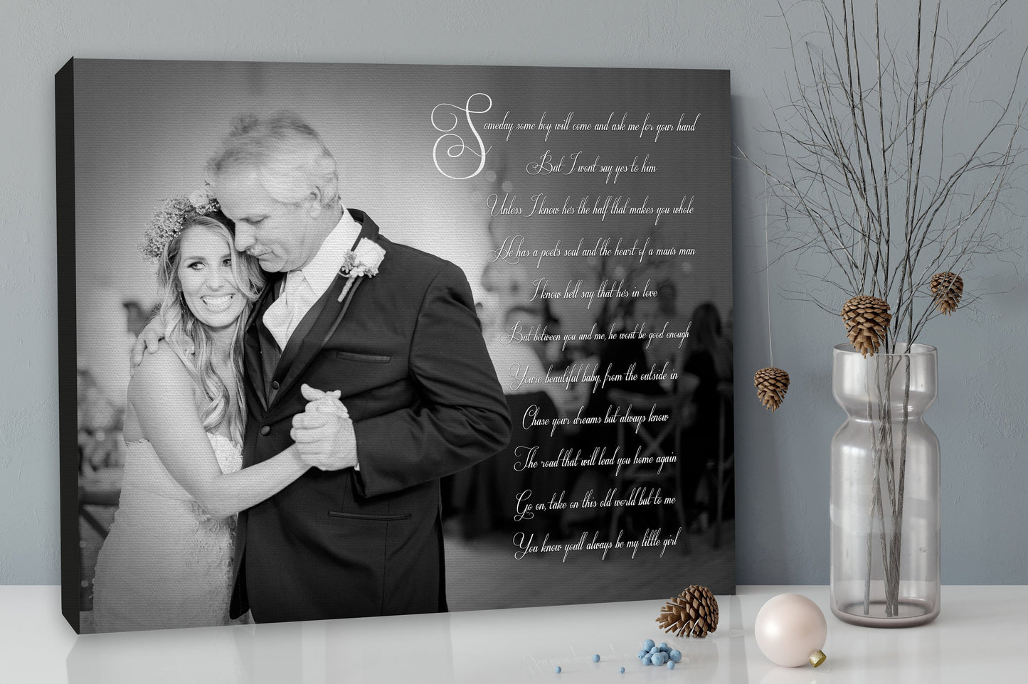 Personalized, For Dad from daughter, Christmas, Sentimental gifts, Meaningful, Father daughter Dance, Canvas, photo, Long distance, gift