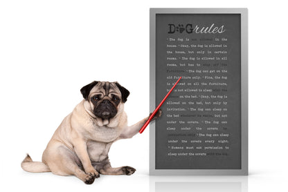 Dog Rules, Sign, Metal, Framed, Gift, for, Pet, Dog, Dog lovers, The dog is not allowed in the house, House-warming, birthday, new, puppy