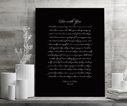 Canvas Song Print, Custom Bedroom Decor, Wife anniversary gift, Romantic Bedroom Wall decor, His and Her Personalize, Wedding Date Print