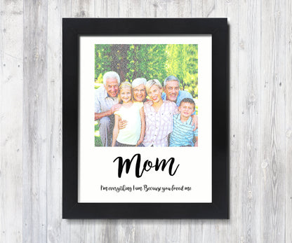 Song Lyric Portrait, Because You Love Me, Gift for Mom from Kids, Personalized Mom Gift, Mother's Day Gift, From Grandkids, Word Portrait