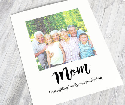Song Lyric Portrait, Because You Love Me, Gift for Mom from Kids, Personalized Mom Gift, Mother's Day Gift, From Grandkids, Word Portrait