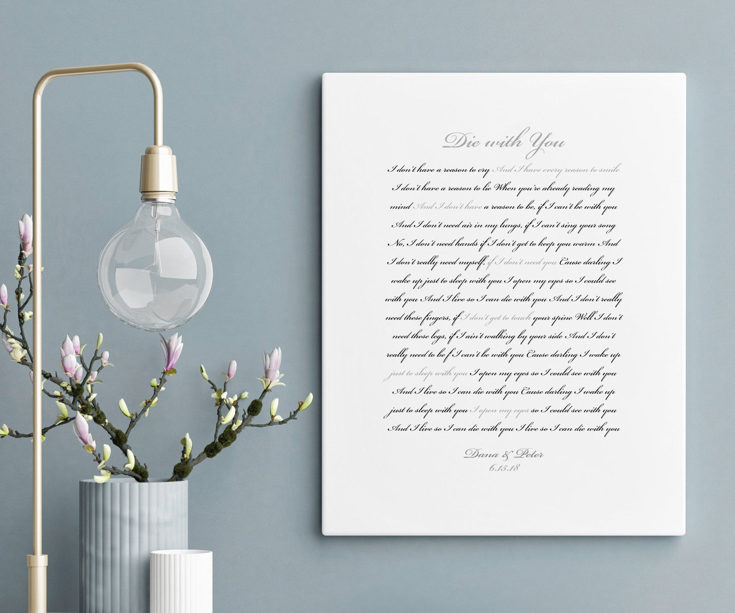 First Dance Custom Canvas, Personal Quote, modern, FairyTale Wedding Gift, anniversary gift, Romantic Bedroom decor, Sister Wedding Gift