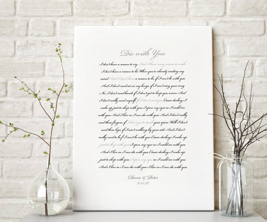 First Dance Custom Canvas, Personal Quote, modern, FairyTale Wedding Gift, anniversary gift, Romantic Bedroom decor, Sister Wedding Gift