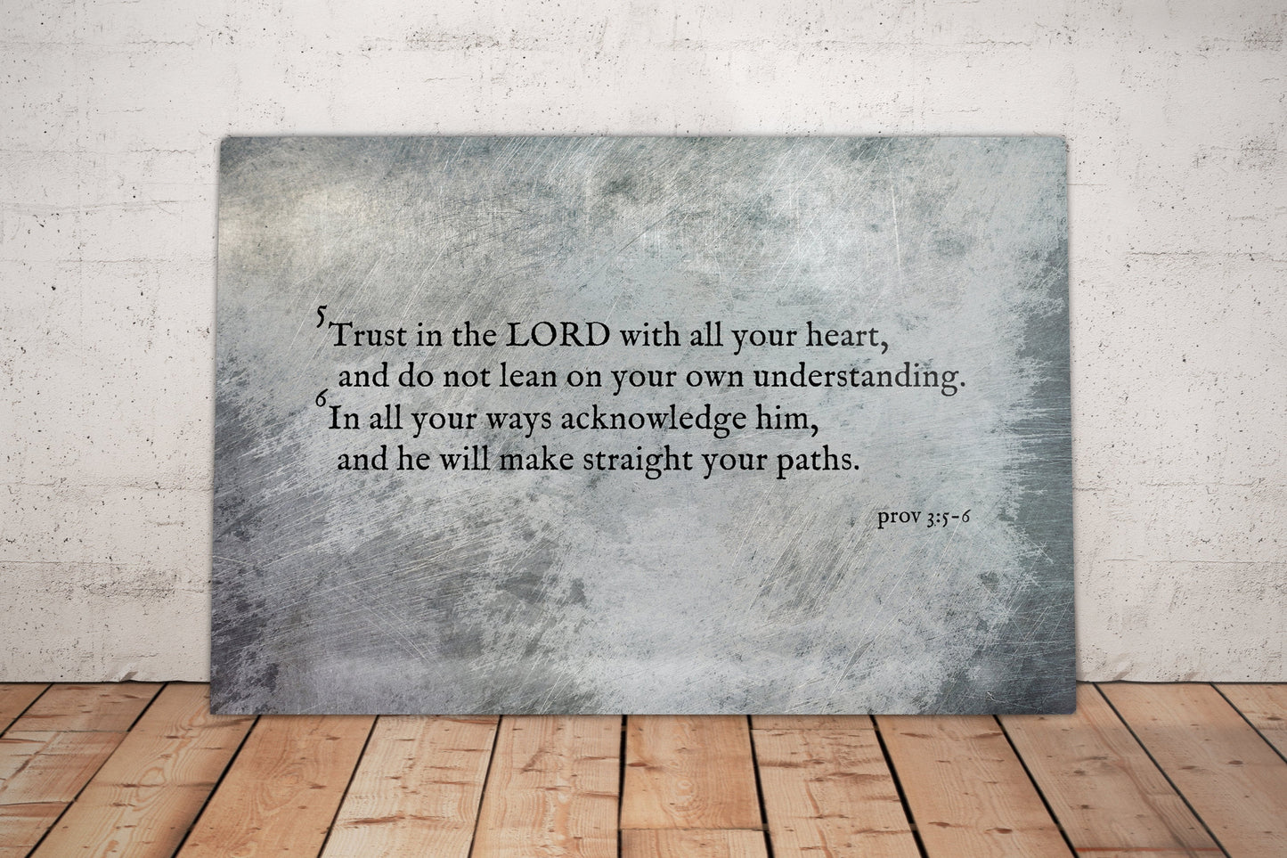 Prov 3:5-6, Metal Scripture Art, Trust in the Lord with all your heart, Christan, Print, Scripture, Wall Decor, Gift for guys, Encouraging