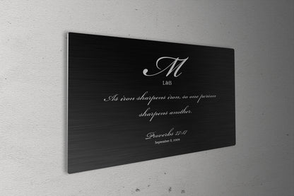Iron Sharpens Iron monogrammed couple's sign, 6th anniversary, view 3