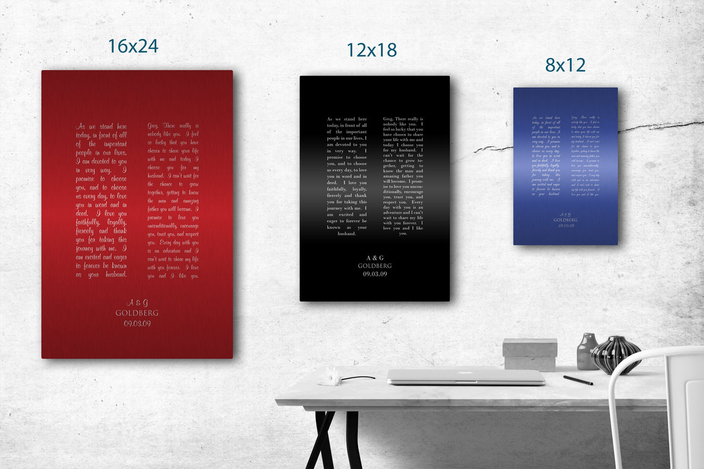 Mens Tin Gift, Wedding Vow Print