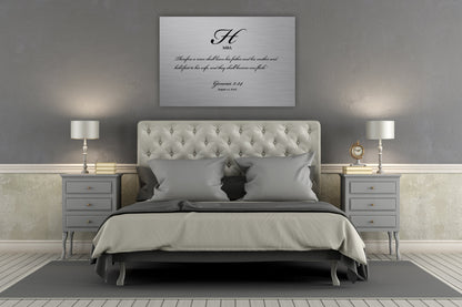 Genesis 2:24, 10th anniversary tin scripture wall art by Honeycomb Proverbs