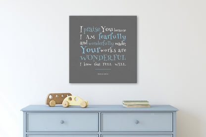 Psalm 139:14 Bible verse canvas for kids, view 7