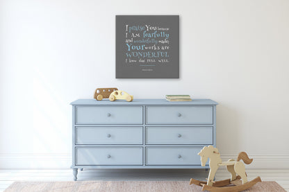 Psalm 139:14 Bible verse canvas for kids, view 5