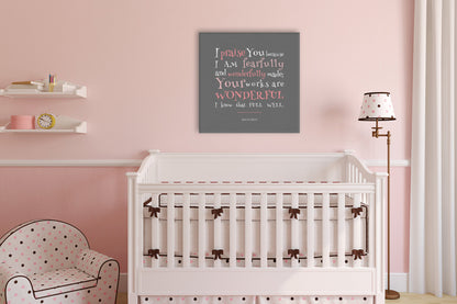 Psalm 139:14 Bible verse canvas for kids, view 4