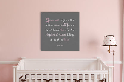 Matthew 19:14 Christian canvas for kids, view 3