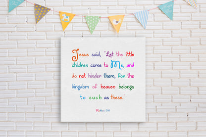 Matthew 19:14 Christian canvas for kids, view 6