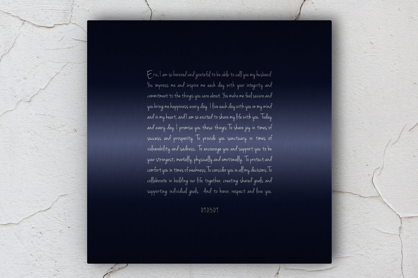 Our Song print, Song lyrics on Metal Tenth Wedding Anniversary