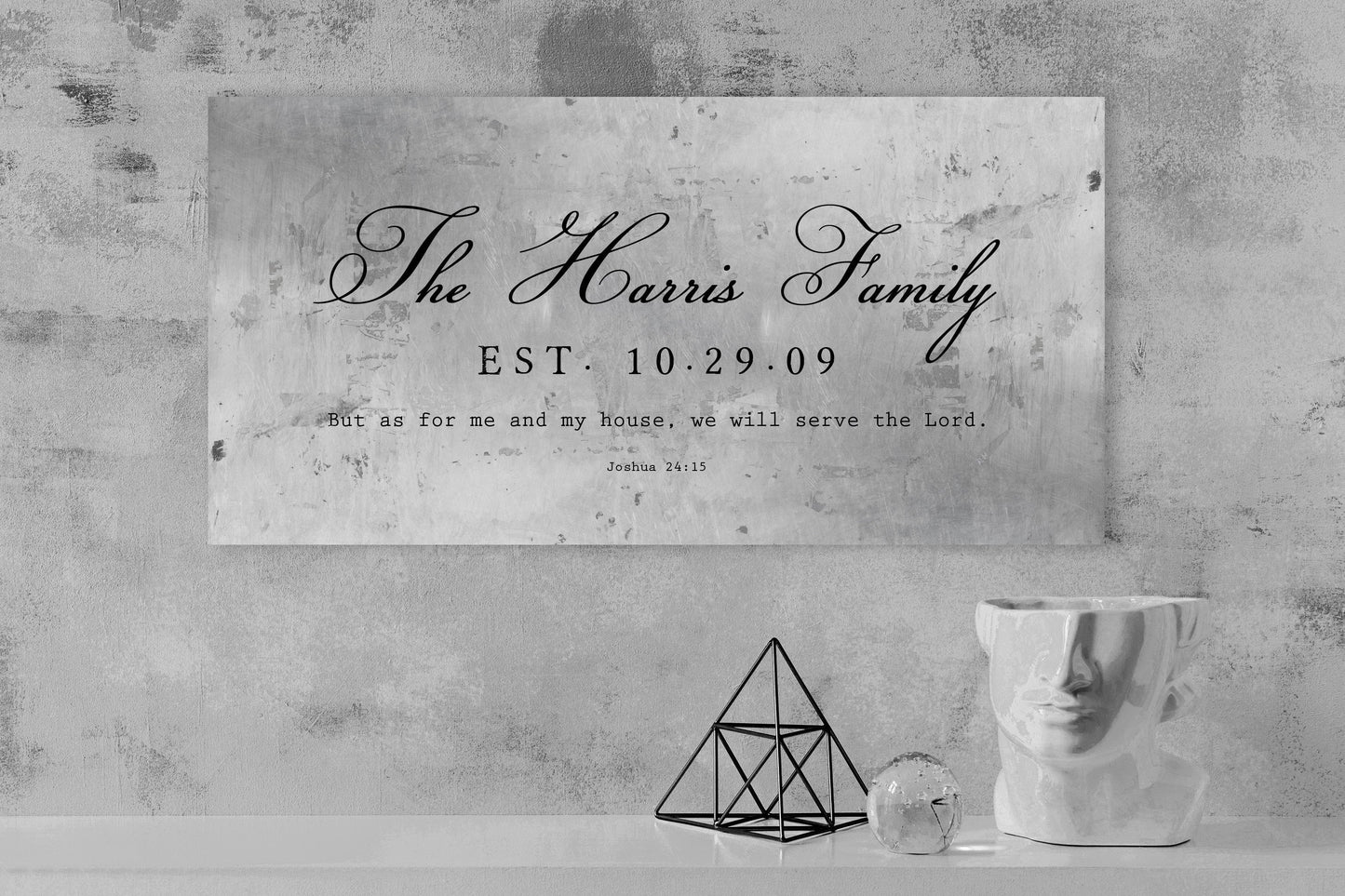 Rustic Family Name Sign with Joshua 24:15