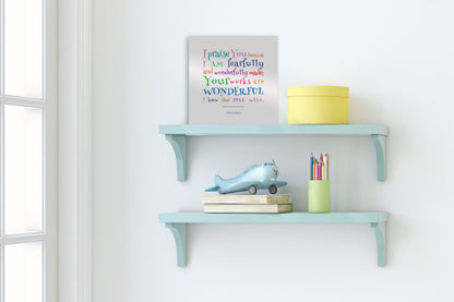 I Am Fearfully and Wonderfully Made Bible verse sign for kids, view 3