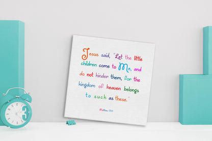Matthew 19:14 Christian canvas for kids