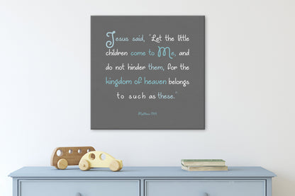 Matthew 19:14 Christian canvas for kids, view 2