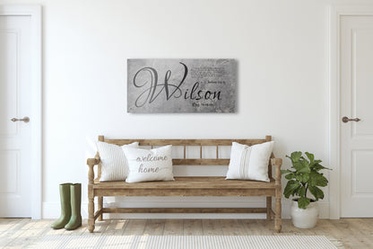 Personalized family name sign with Joshua 24:15