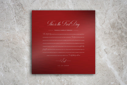 Song Lyric on Tin, personalization detail, 10th anniversary tin