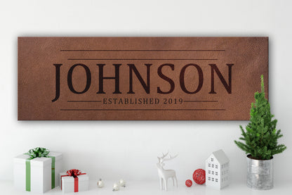 Custom faux leather name sign