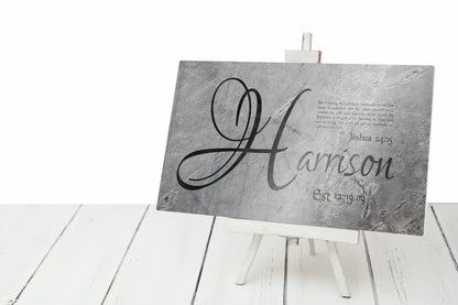 Personalized family name sign with Joshua 24:15, view 5