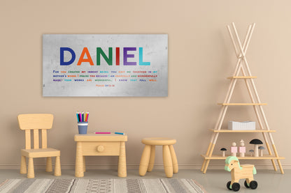 Child name sign with Psalm 139:13, view 4