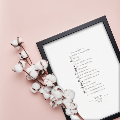 Framed Cotton Gift, close-up detail, 1st anniversary paper