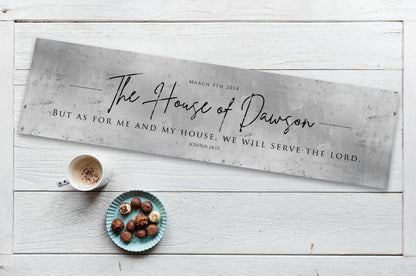 Joshua 24:15 personalized family name sign, view 5