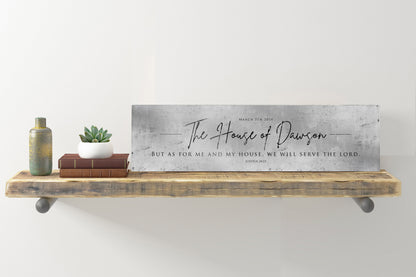Joshua 24:15 personalized family name sign, view 2