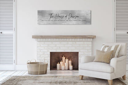 Joshua 24:15 personalized family name sign, view 4