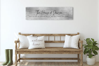Joshua 24:15 personalized family name sign, view 6