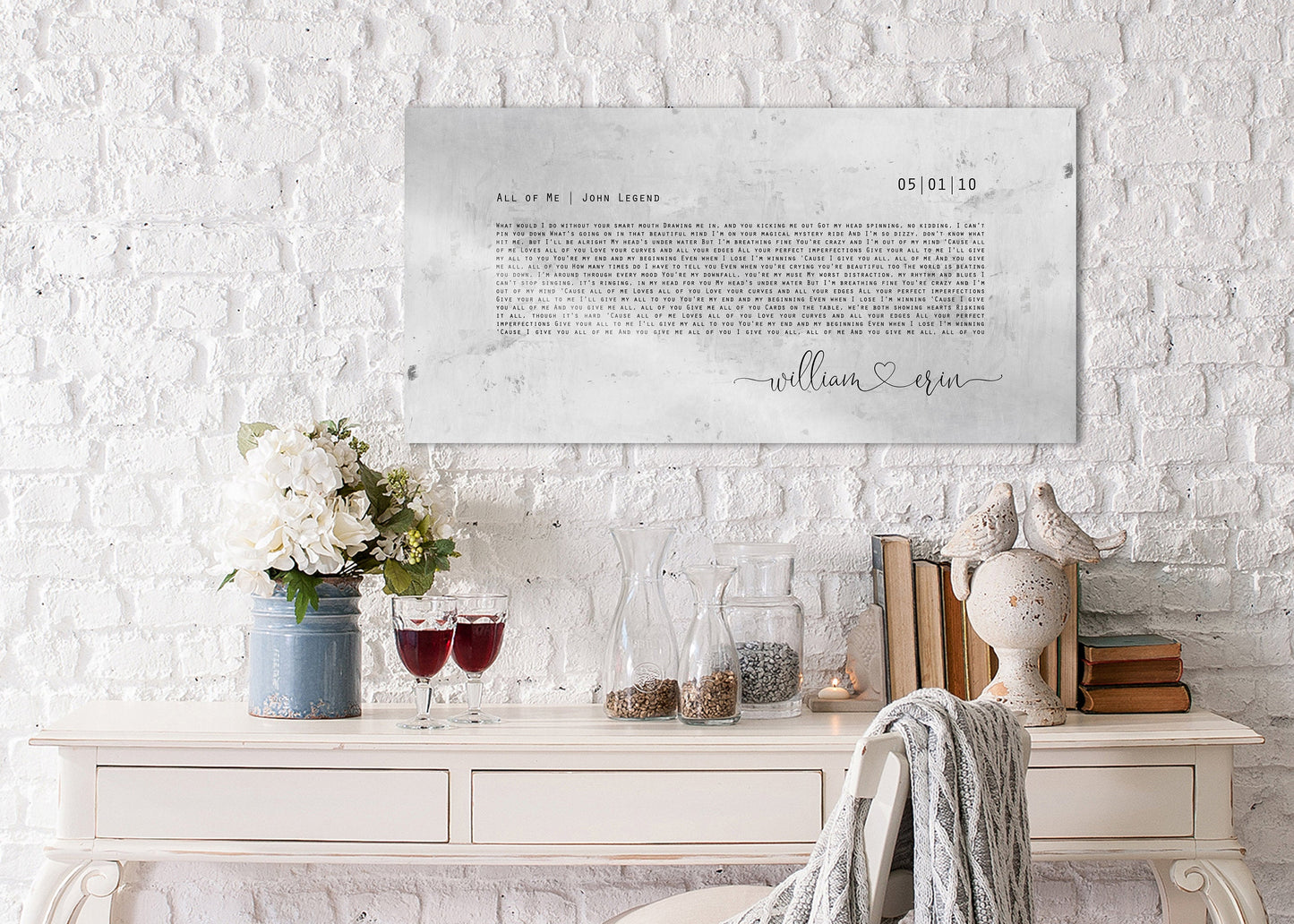 Tarnished Song Lyric Sign on Tin