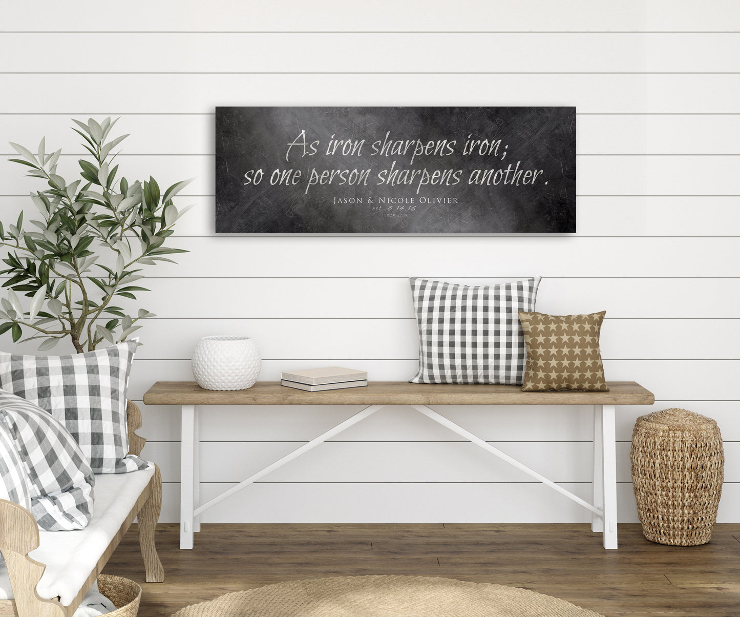 
                  
                    Proverbs 27:17, As Iron Sharpens Iron Personalized Wall Sign
                  
                