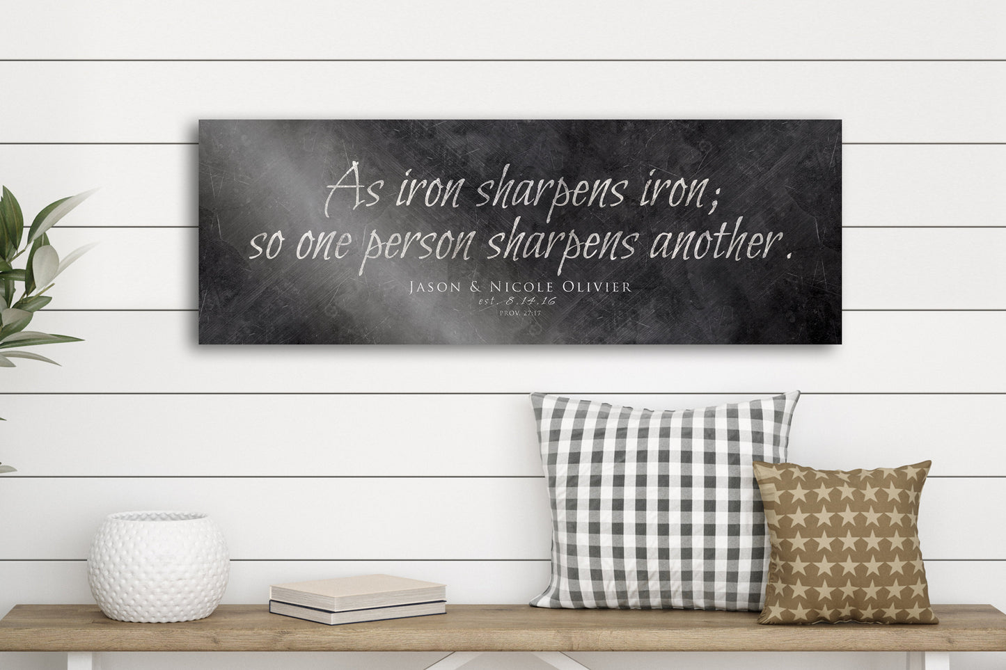 
                  
                    Proverbs 27:17, As Iron Sharpens Iron Personalized Wall Sign
                  
                