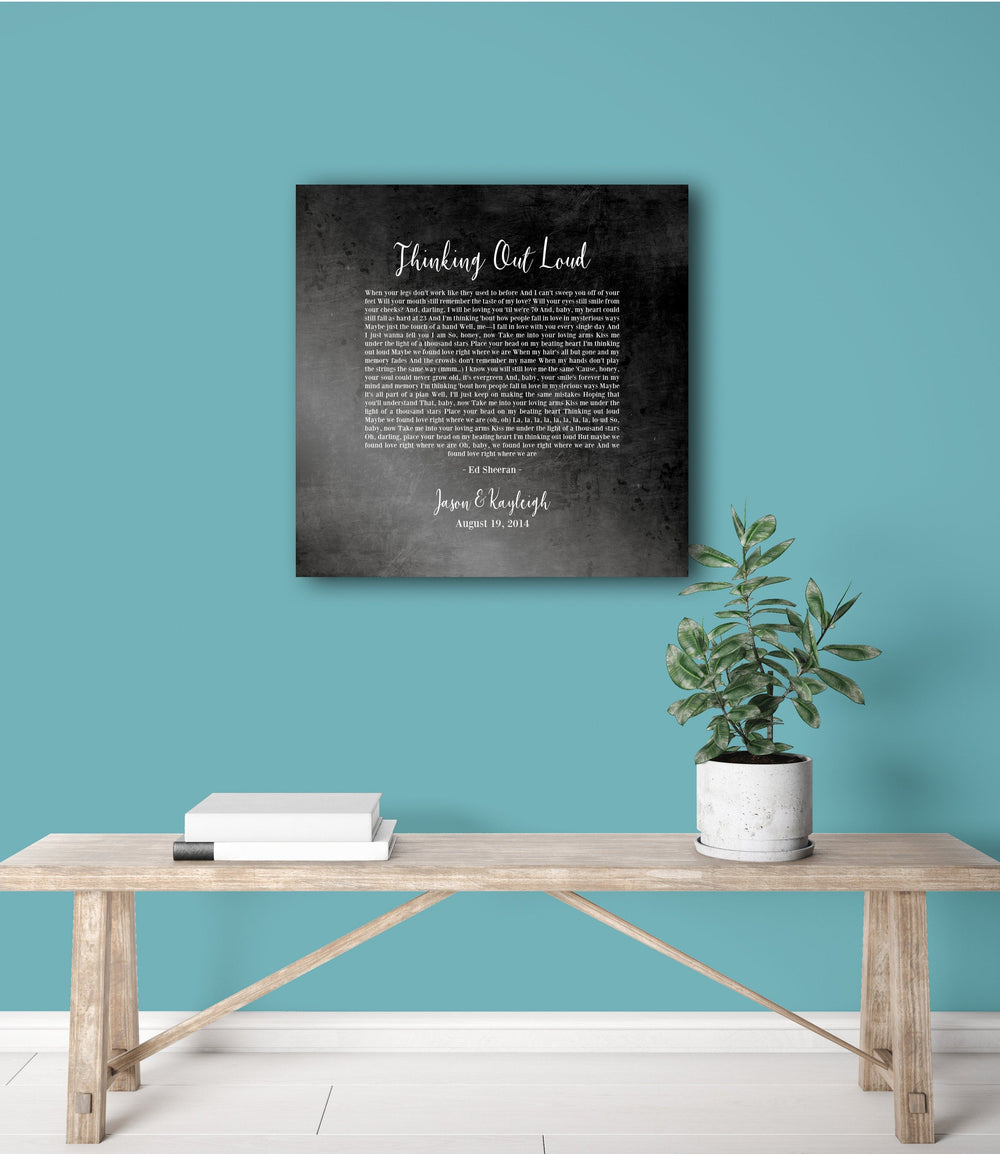 Personalized Anniversary Gift, First Dance Lyrics on Iron