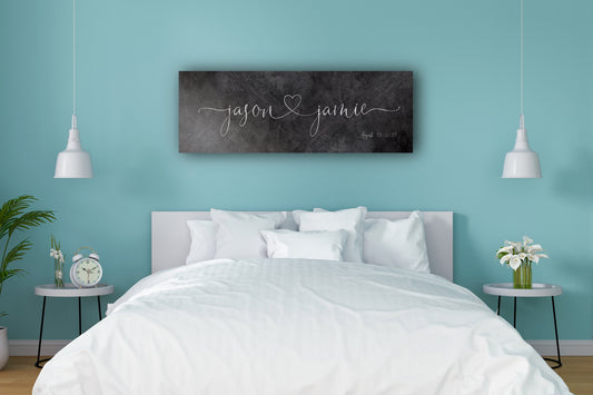 Iron Couples Heart Names Sign