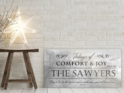 Rustic Holiday Sign, Christmas Sign, Luke 2:14 Sign, Personalized Holiday Sign, Establsihed Sign, Family Sign, Name Sign, Christmas decor
