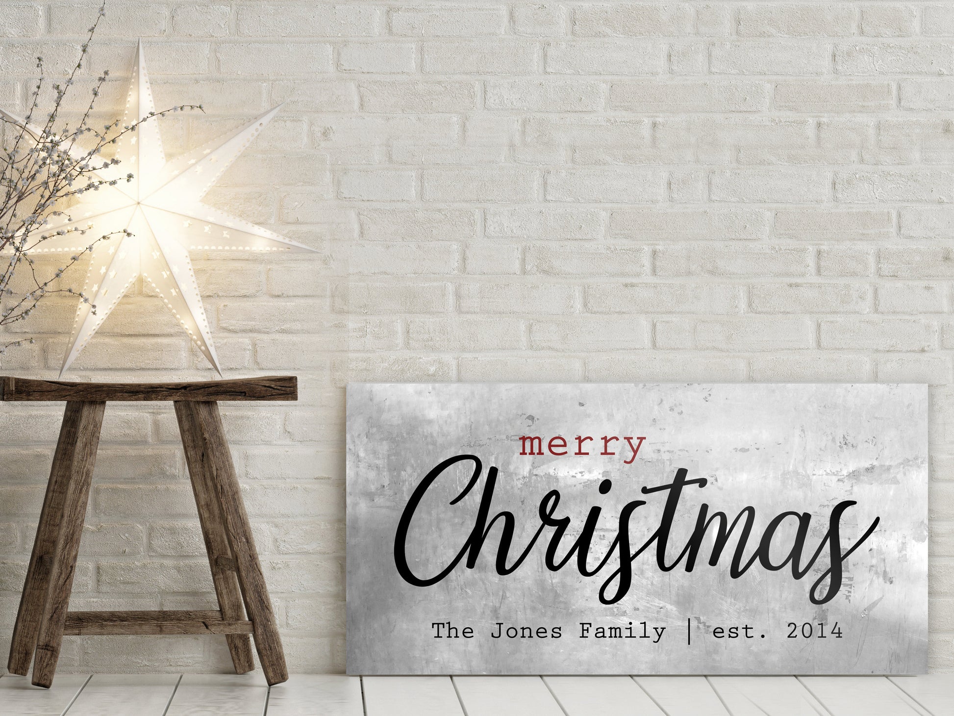 Rustic Holiday Sign, Christmas Sign, Christmas wall, Personalized Holiday Sign, Establsihed Sign, Family Sign, Name Sign, Christmas decor