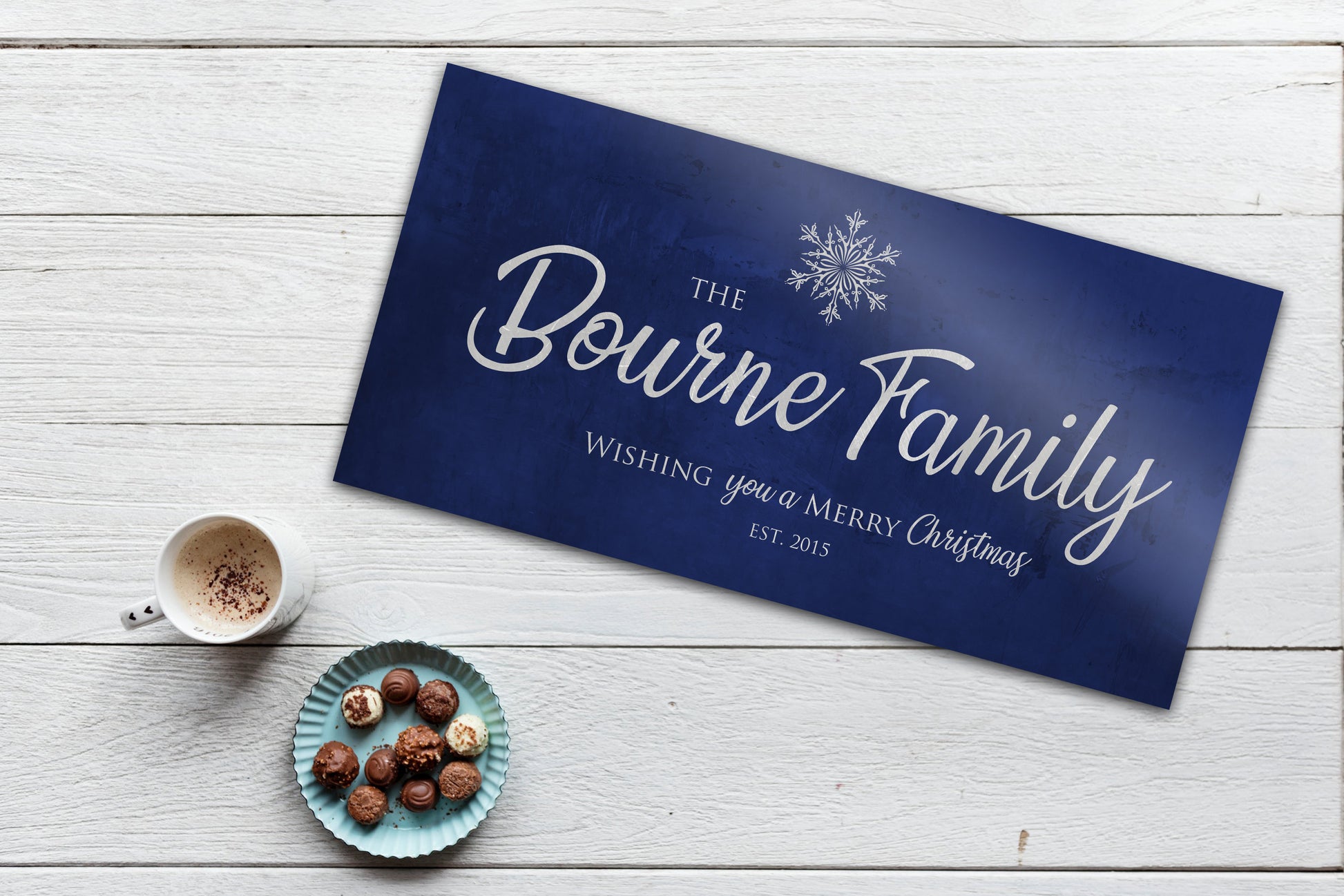 Last Name Sign, Snowflake Christmas Sign, Blue Christmas decor, Personalized Sign, Establsihed Sign,  Name Sign, Merry Christmas Sign