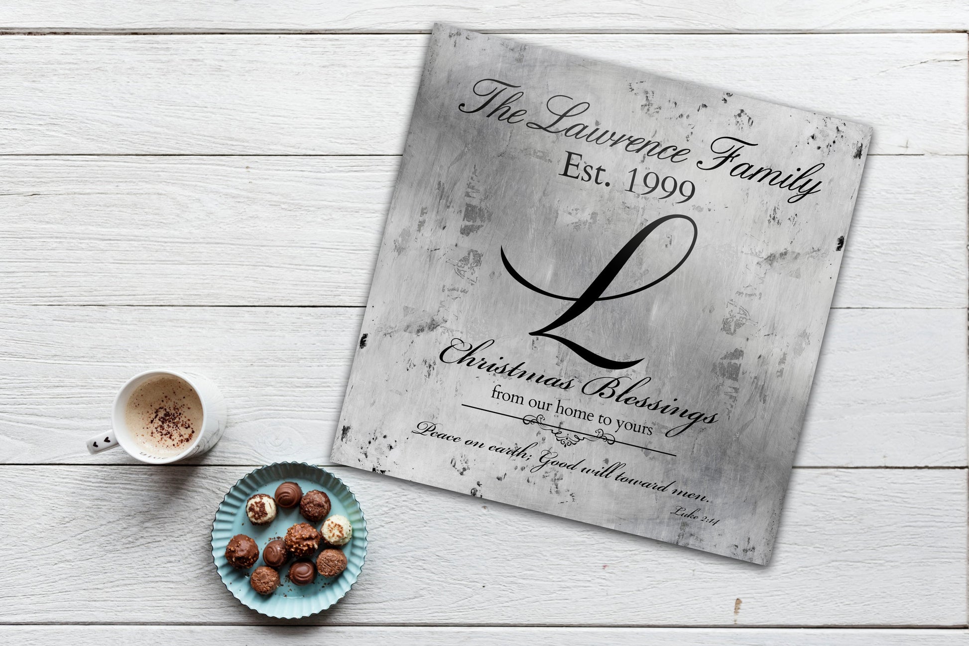 Rustic Silver, Farmhouse Christmas, Merry Christmas Sign, Family Gift, Christmas Sign, Holiday Wall Decor, Established Sign, Last Name, Sign