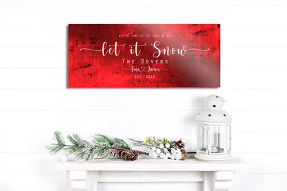 Let it Snow, Couple Gift, Tin Gift, 10 Year Anniversary, Tin gift, Christmas sign, With name, Holiday Sign, Est Sign, Wedding Gift, Winter