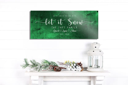 Christmas sign, Let it Snow, Couple Gift, Tin Gift, 10 Year, Personalized, Tin gift, With name, Holiday Sign, Est Sign, Wedding Gift, Winter